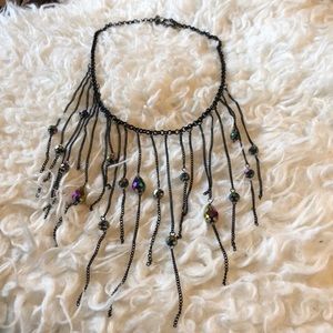 1 black with rainbow synthetic crystals